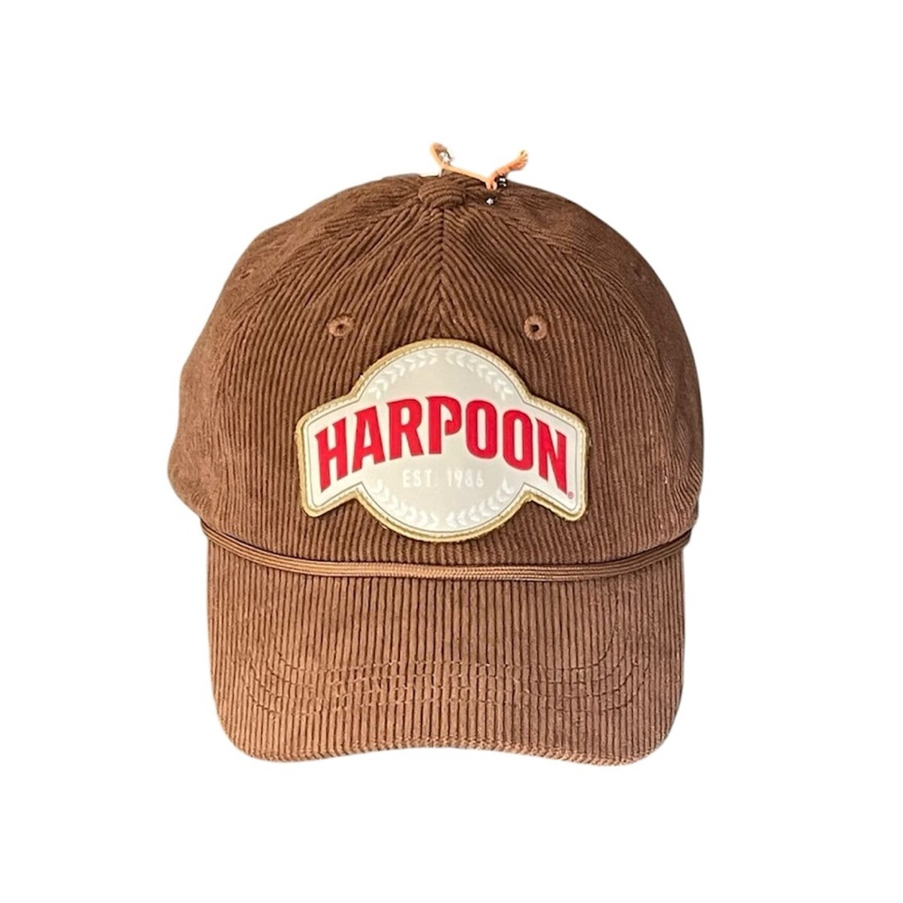 Harpoon Brewery Adjustable Baseball Cap Hat Brown Logo Patch Rope Est. 1986
